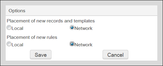 MD Editor Record Actions > Options Dialog Box